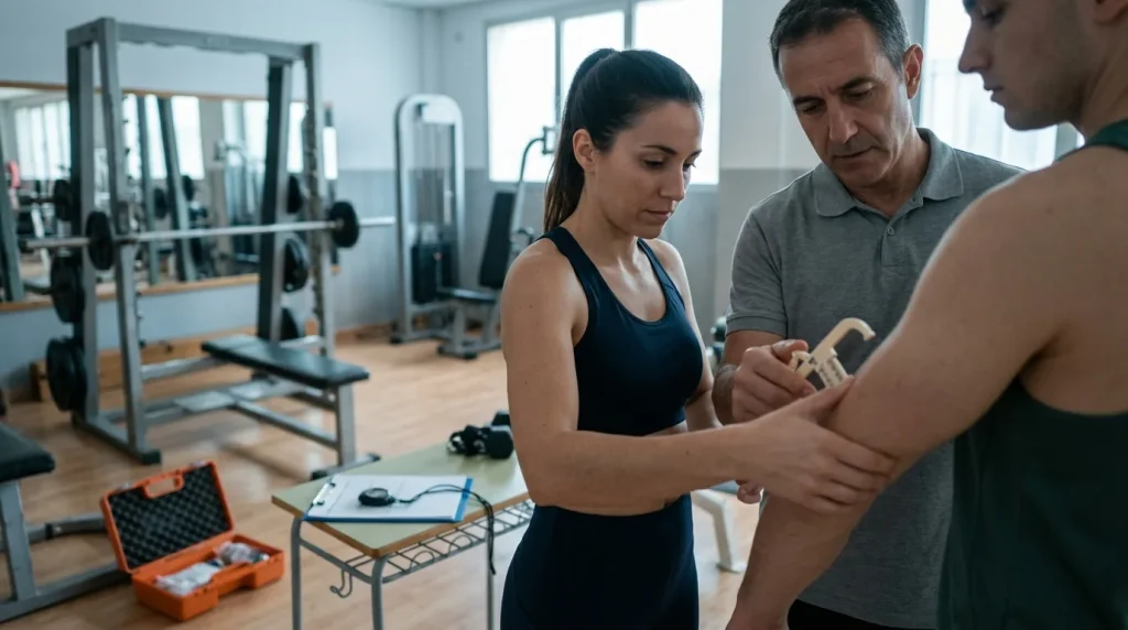 Acondicionamiento físico en sala de entrenamiento polivalente