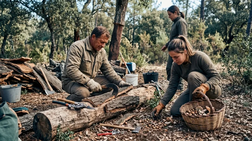 Actividades auxiliares en aprovechamientos forestales
