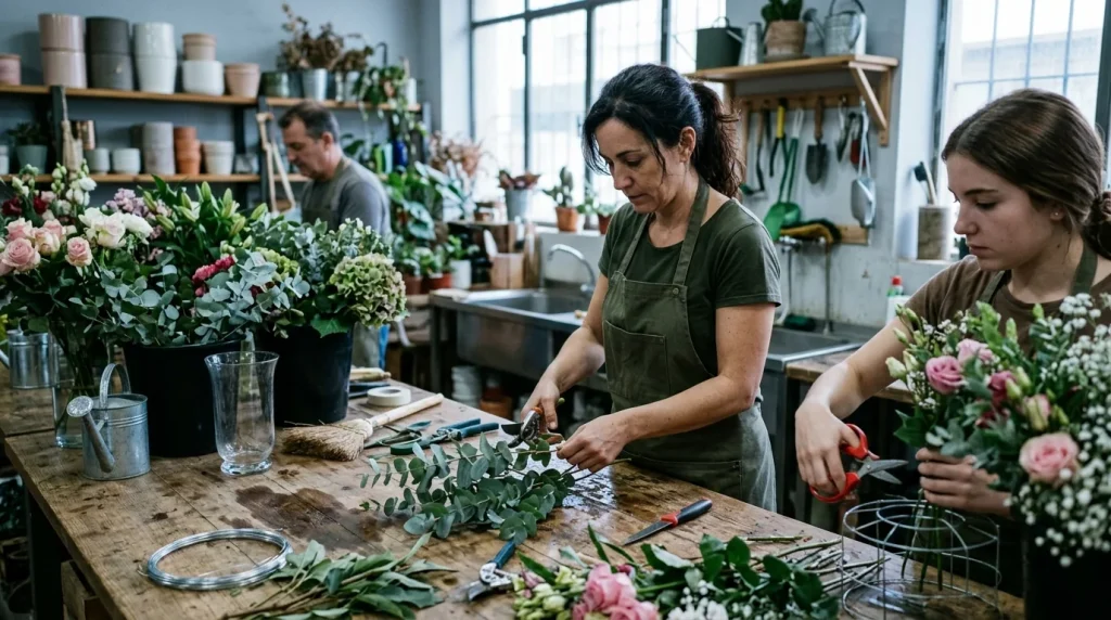 Actividades auxiliares en floristería