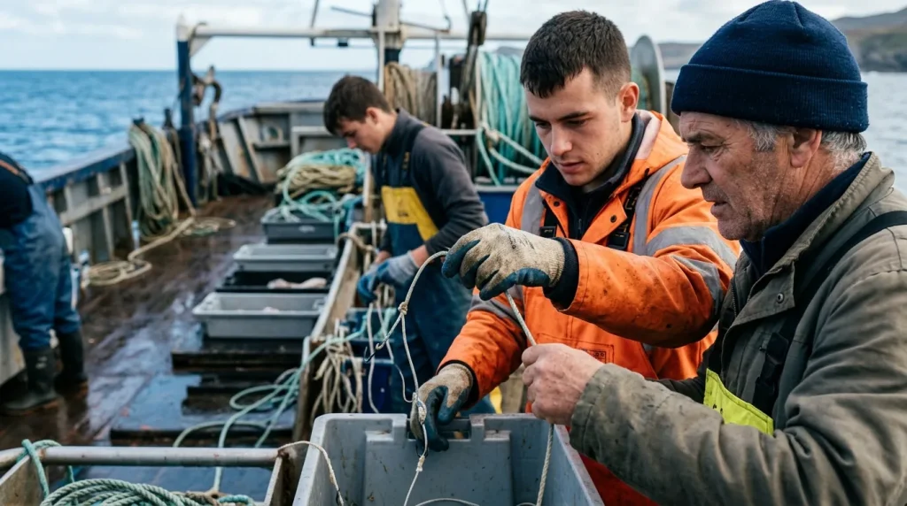 Actividades en pesca en palangre, arrastre y cerco, y en transporte marítimo