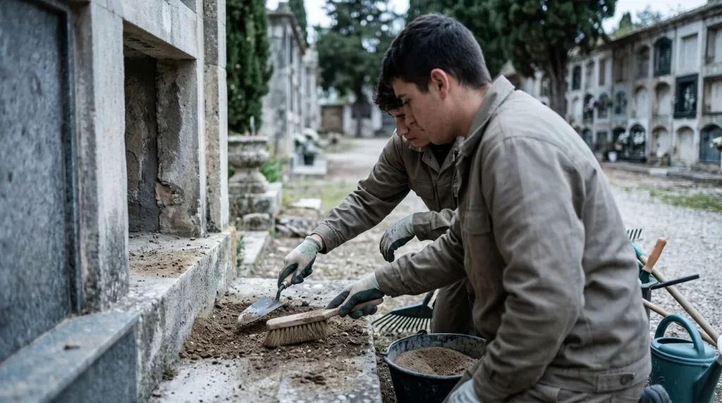 Actividades funerarias y de mantenimiento en cementerios