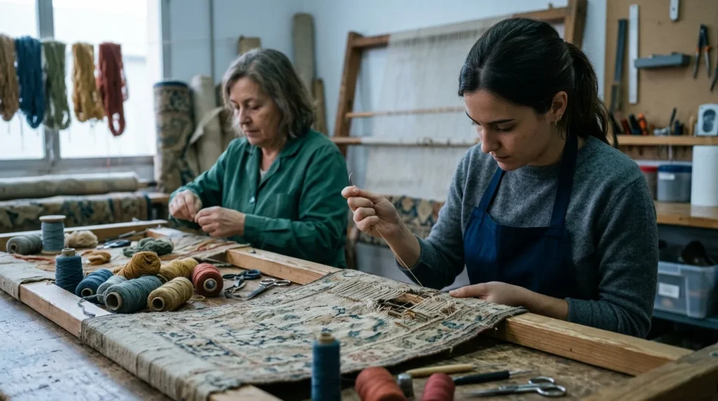 Asistencia a la conservación y restauración de tapices y alfombras