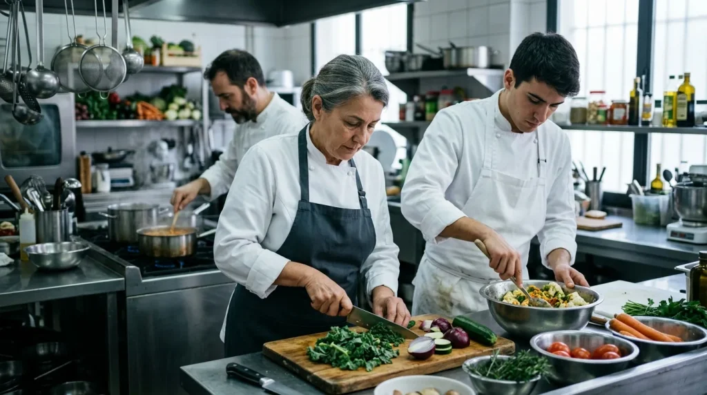 Cocina vegetariana en restauración
