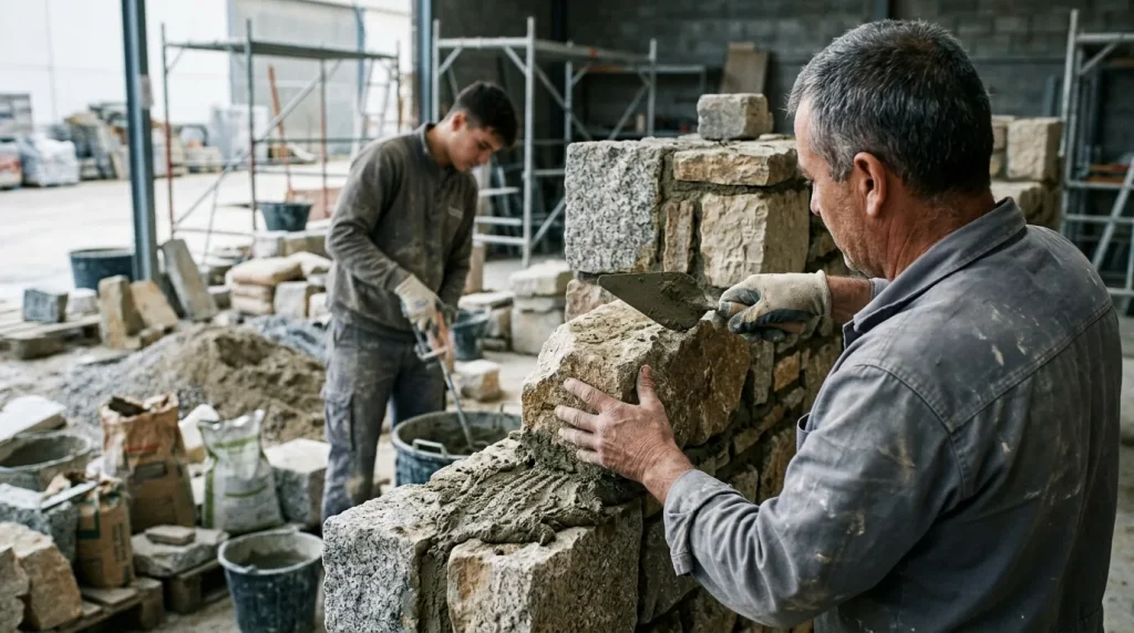 Colocación de piedra natural