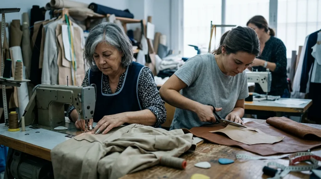 Confección de vestuario a medida en textil y piel