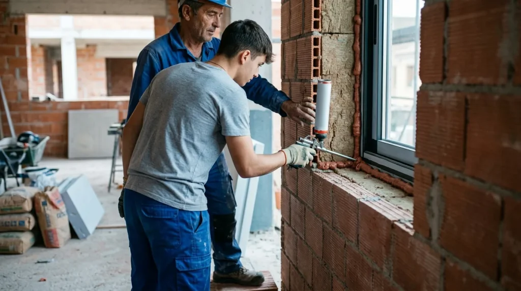 Eficiencia energética en la construcción de edificios. trabajadores/as de la obra