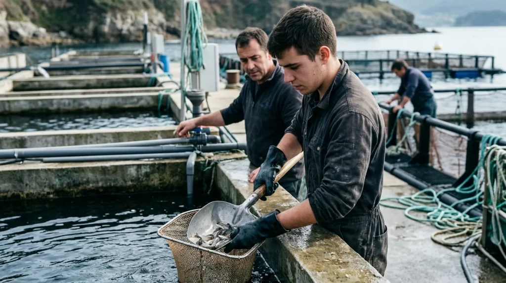 Engorde de peces, crustáceos y cefalópodos