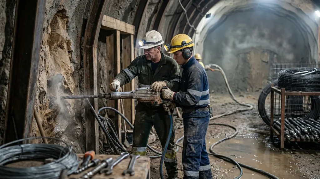 Excavación subterránea con explosivos
