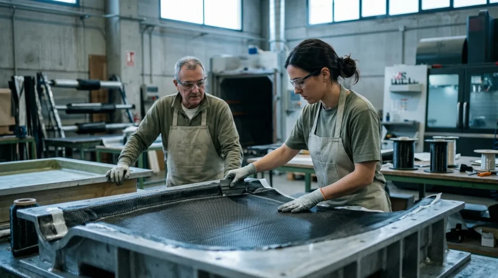 Fabricación de elementos aeroespaciales con materiales compuestos
