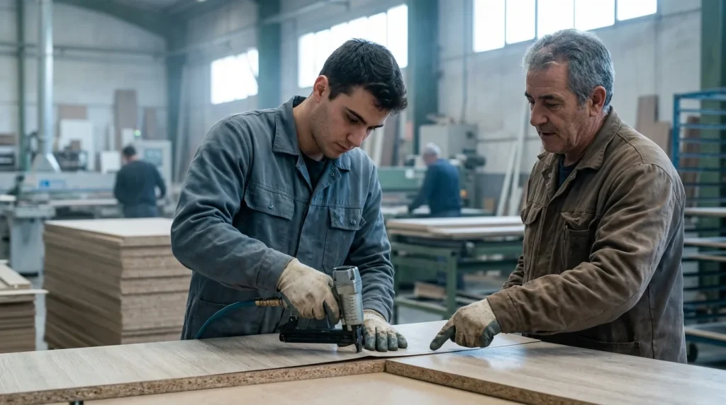 Fabricación de tableros de partículas y fibras de madera