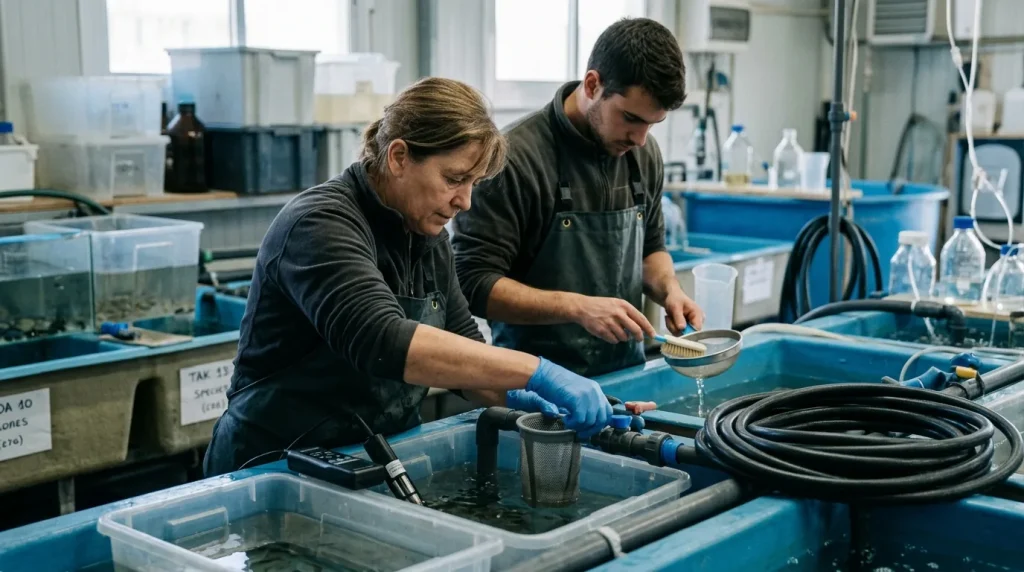 Gestión de la producción de criadero en acuicultura