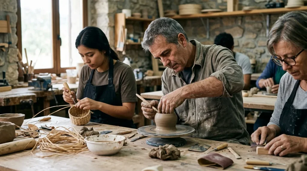 Laborterapia y elaboraracion de objetos con técnicas manuales
