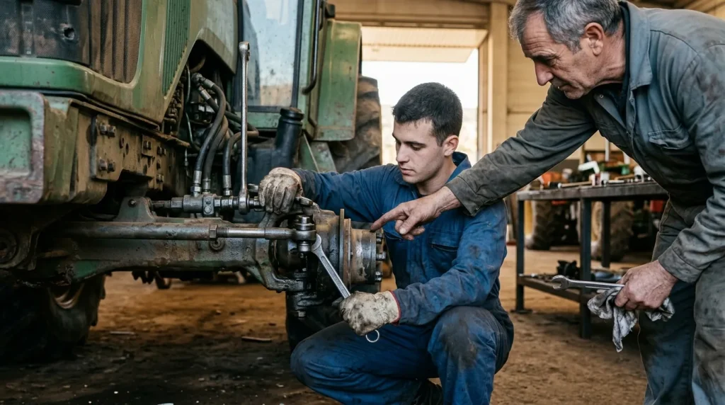 Mantenimiento de sistemas de rodaje y transmisión de maquinaria agrícola, de industrias extractivas y de edificación y obra civil, sus equipos y aperos