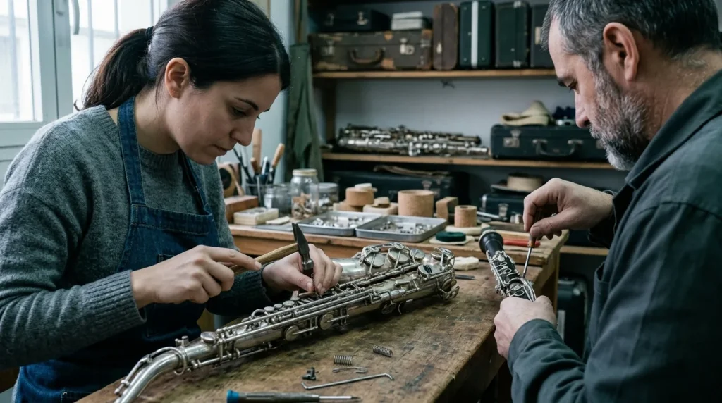 Mantenimiento y reparación de instrumentos de viento-madera