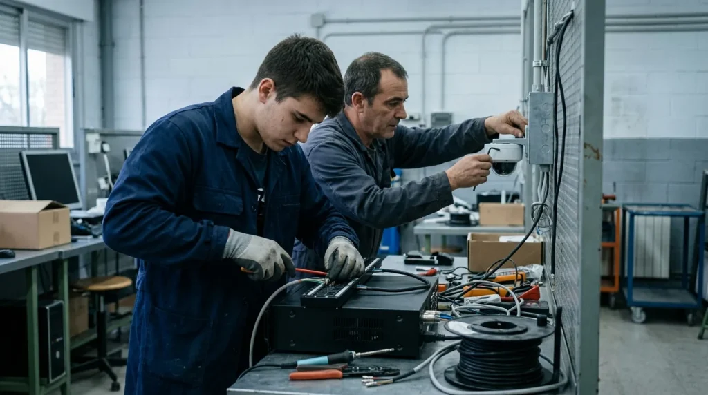 Montaje y mantenimiento de instalaciones de megafonía, sonorización de locales y circuito cerrado de televisión