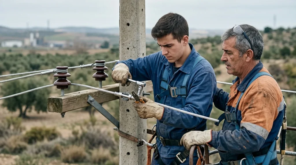Operaciones en líneas aéreas de tensión 1-30 kv y centros de transformación