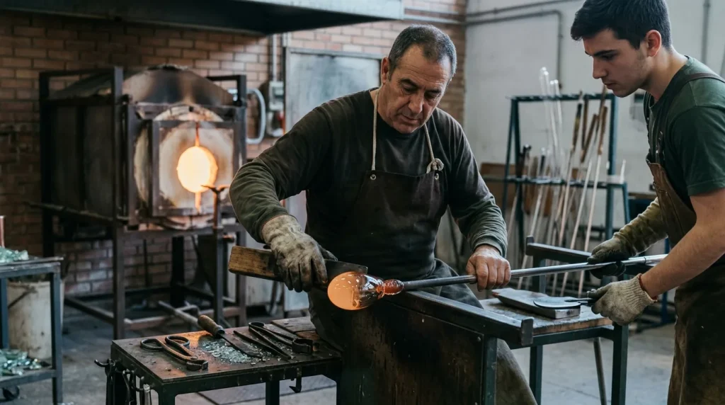 Organización de la fabricación en la transformación de productos de vidrio