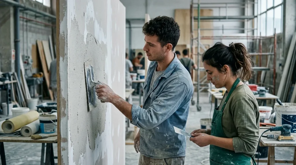 Pintura decorativa en construcción