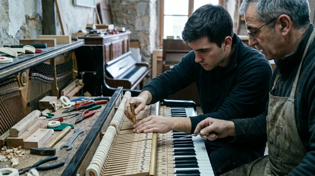 Regulación de pianos verticales y de cola