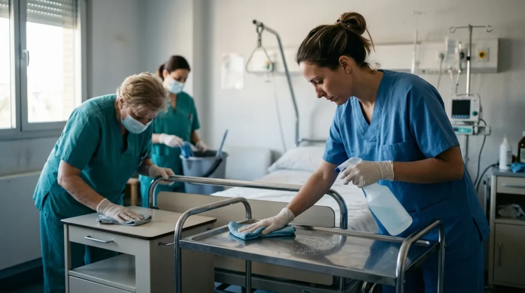 Técnicas de limpieza y desinfección hospitalaria